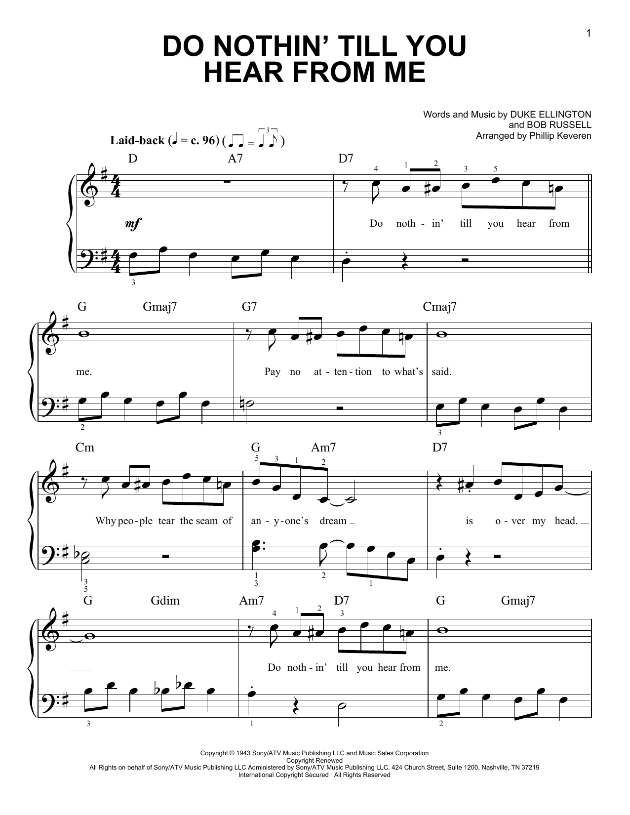 Produktbild zu: Do Nothin' Till You Hear From Me (arr. Phillip Keveren)