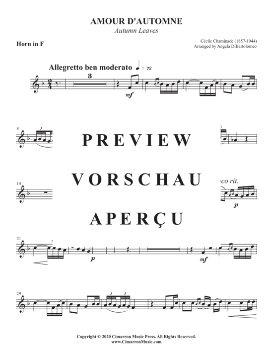 Produktgalerie: Seite 7 von 8 Amour d´Automne , , (Horn in F + Klavier)