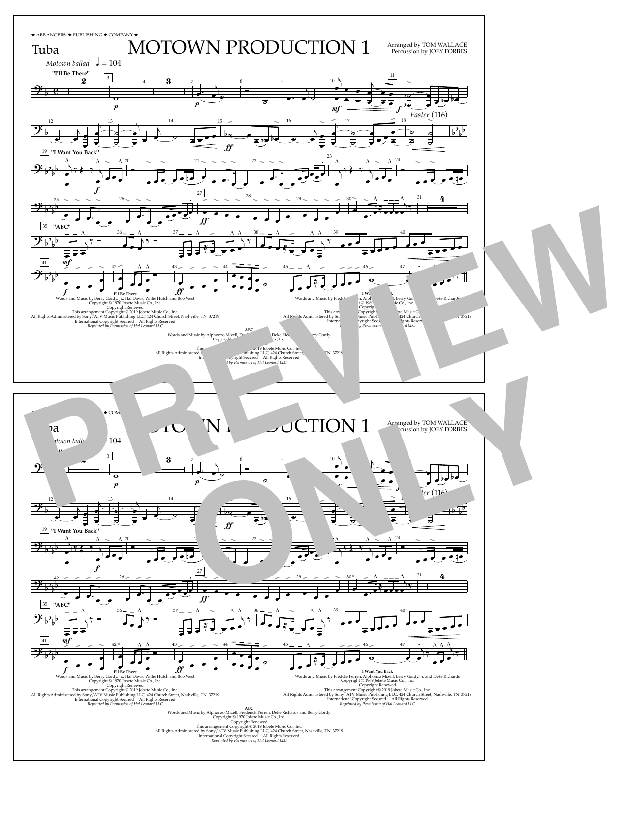 Produktbild zu: Motown Production 1(arr. Tom Wallace) - Tuba