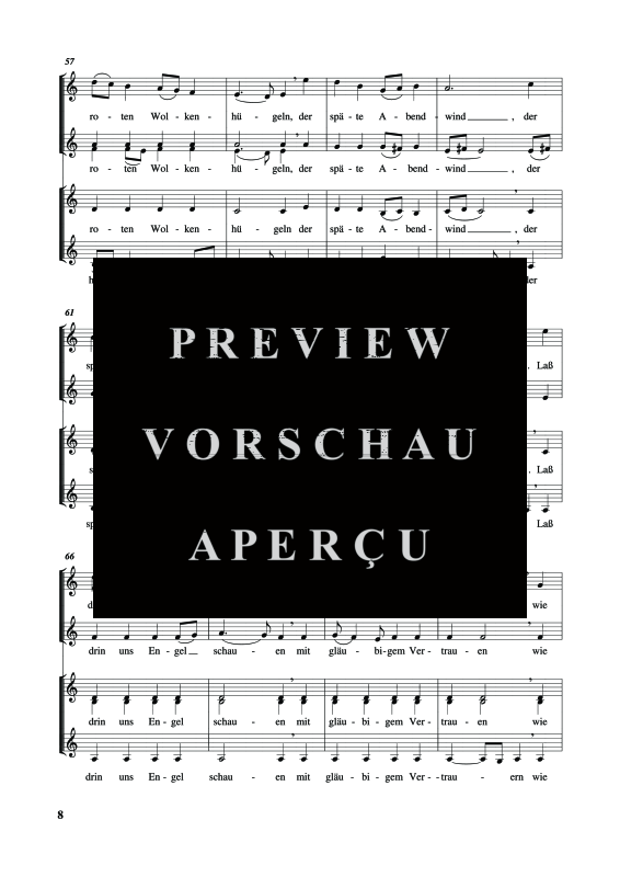 Product gallery: Page 11 of 11 Zwei Chansons (Lied zur Nacht, Für Einen), , (female choir SSAA)