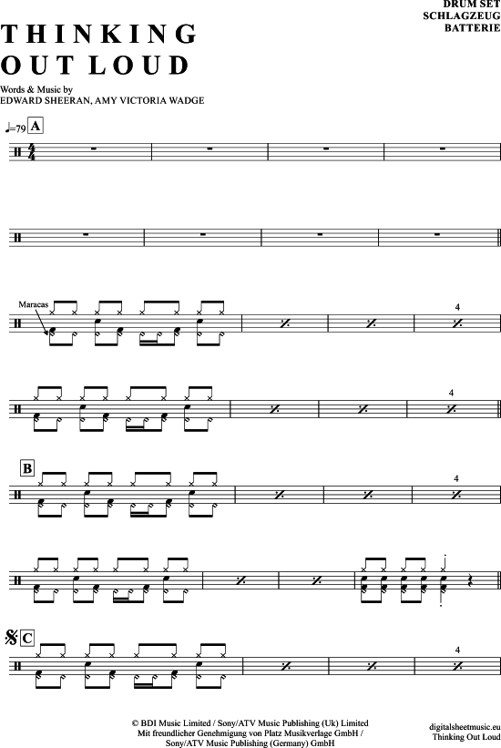 gallery: Thinking Out Loud , Sheeran, Ed, (Drums)