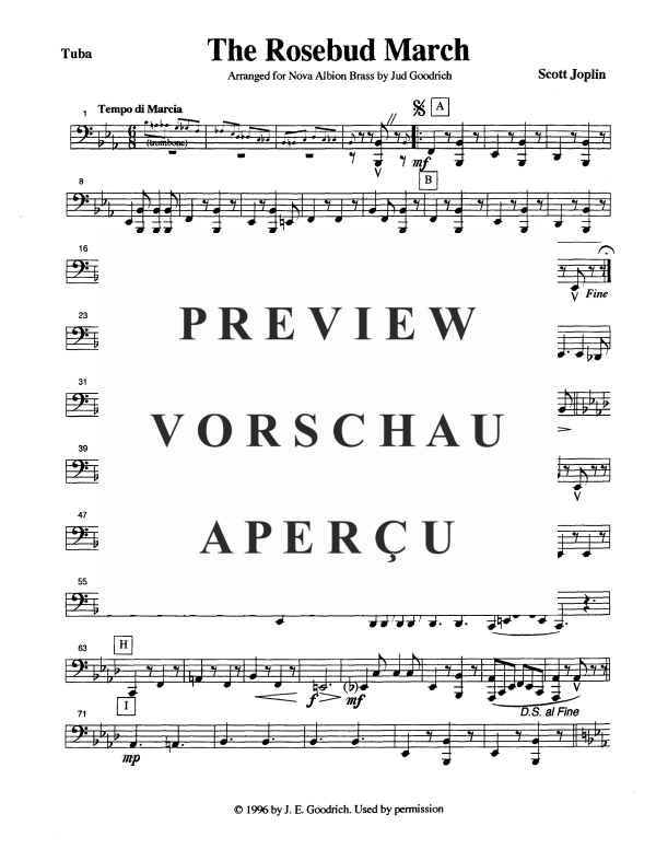 Produktgalerie: Seite 10 von 11 The Rosebud March, , Blechbläser Quintett
