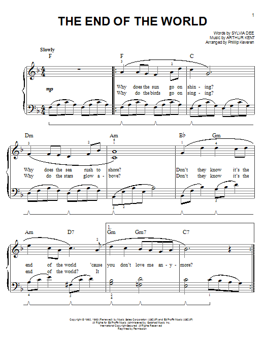 Produktgalerie: Seite 1 von 1 The End Of The World (arr. Phillip Keveren), Carpenters, Klavier
