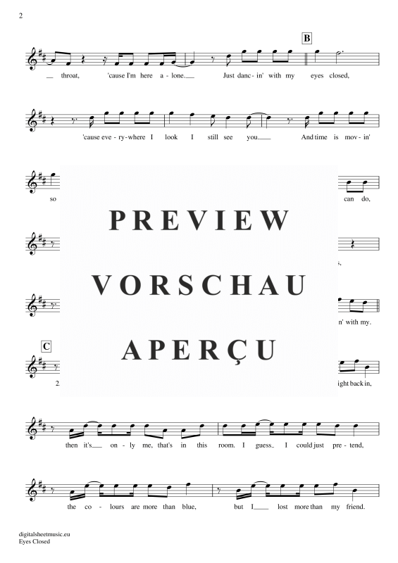 Product gallery: Page 3 of 5 Eyes Closed , Sheeran, Ed, (transverse flute)