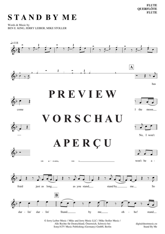 Product gallery: Page 2 of 4 Stand by me , King, Ben E., (transverse flute)