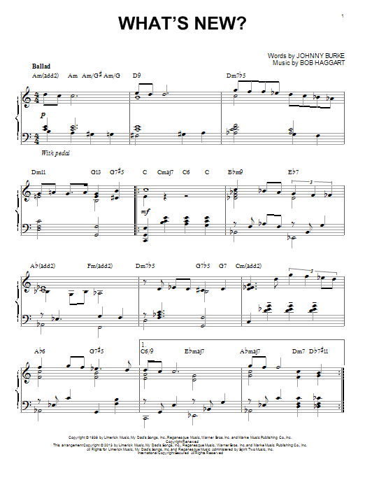Product picture to: What's New? [Jazz version] (arr. Brent Edstrom)