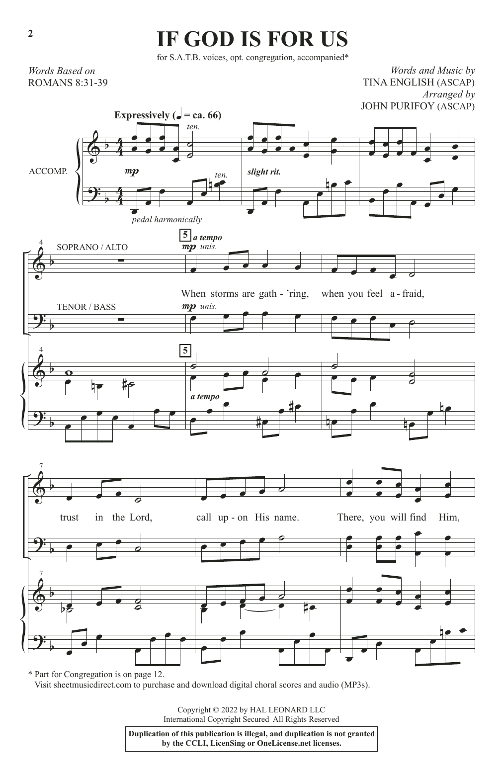 Product picture to: If God Is For Us (arr. John Purifoy)