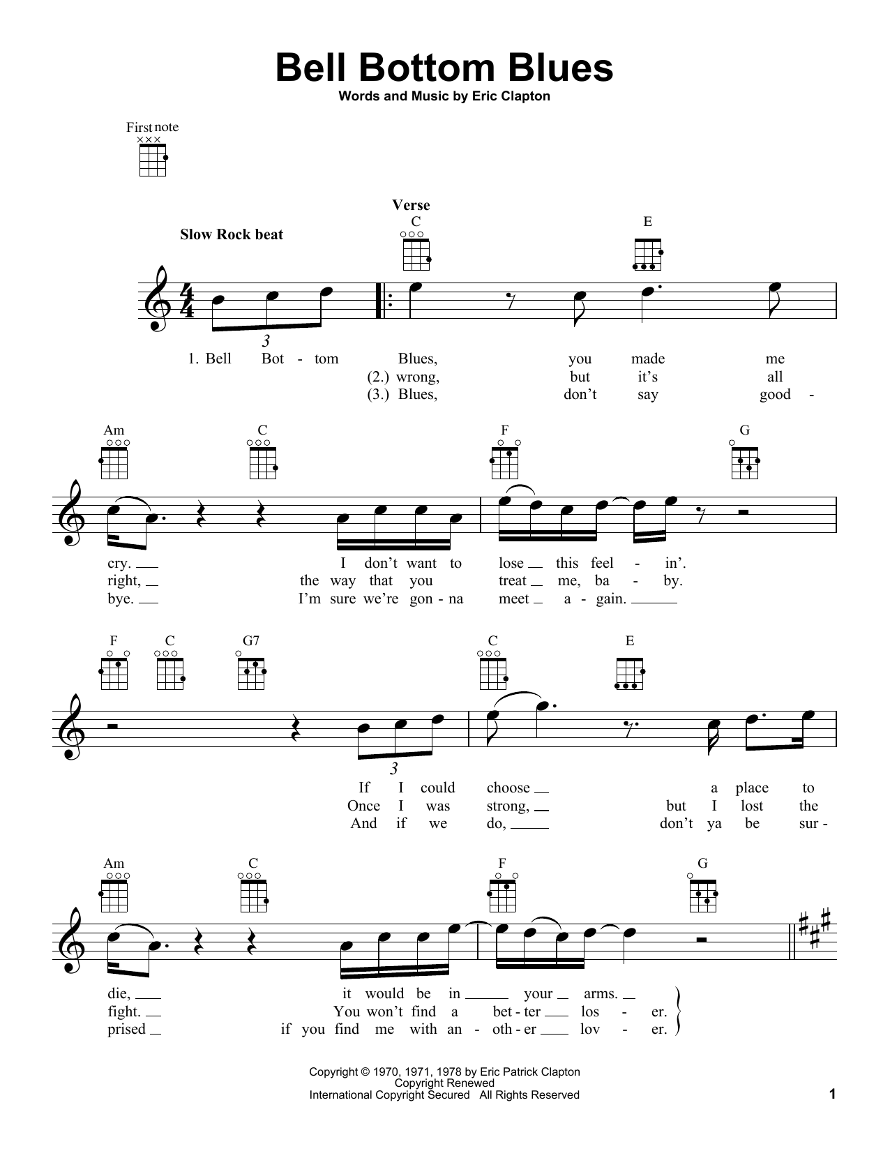 Product gallery: Page 1 of 1 Bell Bottom Blues, Derek And The Dominos