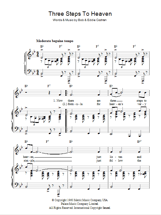 Produktgalerie: Seite 1 von 1 Three Steps To Heaven, Eddie Cochran, Gesang, Gitarre, Klavier
