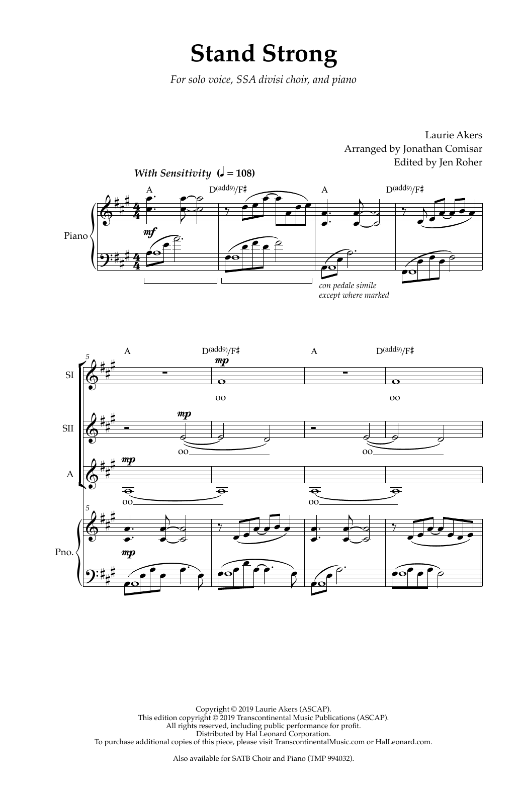 Product gallery: Page 1 of 1 Stand Strong (arr. Jonathan Comisar), Laurie Akers