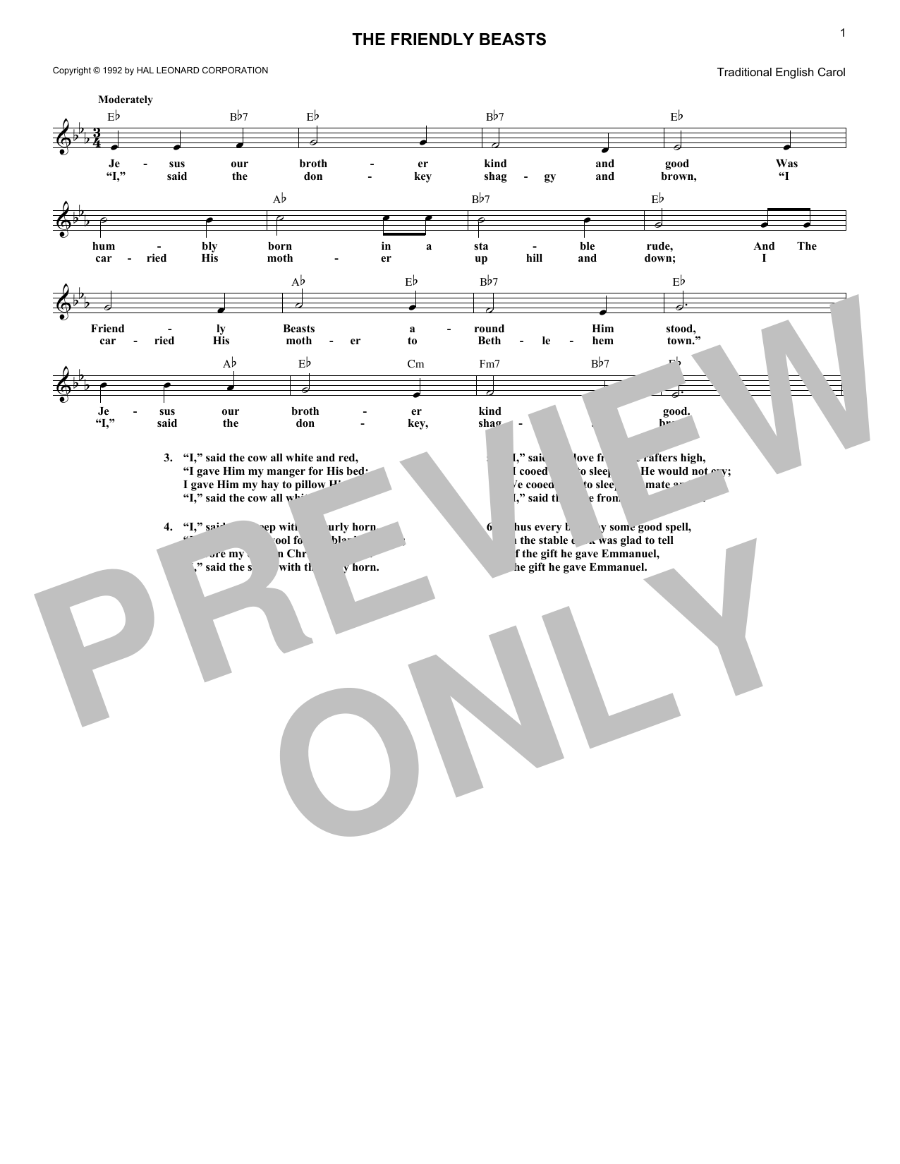 Product gallery: Page 1 of 1 The Friendly Beasts, Traditional English Carol