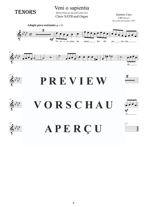 Produktgalerie: Seite 7 von 8 Veni o sapientia - Motette, , Gemischter Chor und Orgel