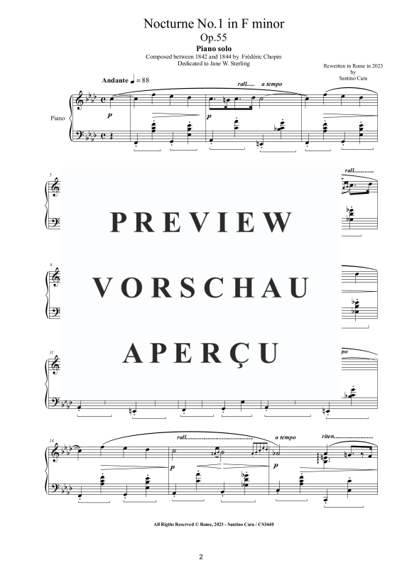 Product gallery: Page 3 of 8 Nocturne No. 1 in F Minor Op. 55, , Solo Piano