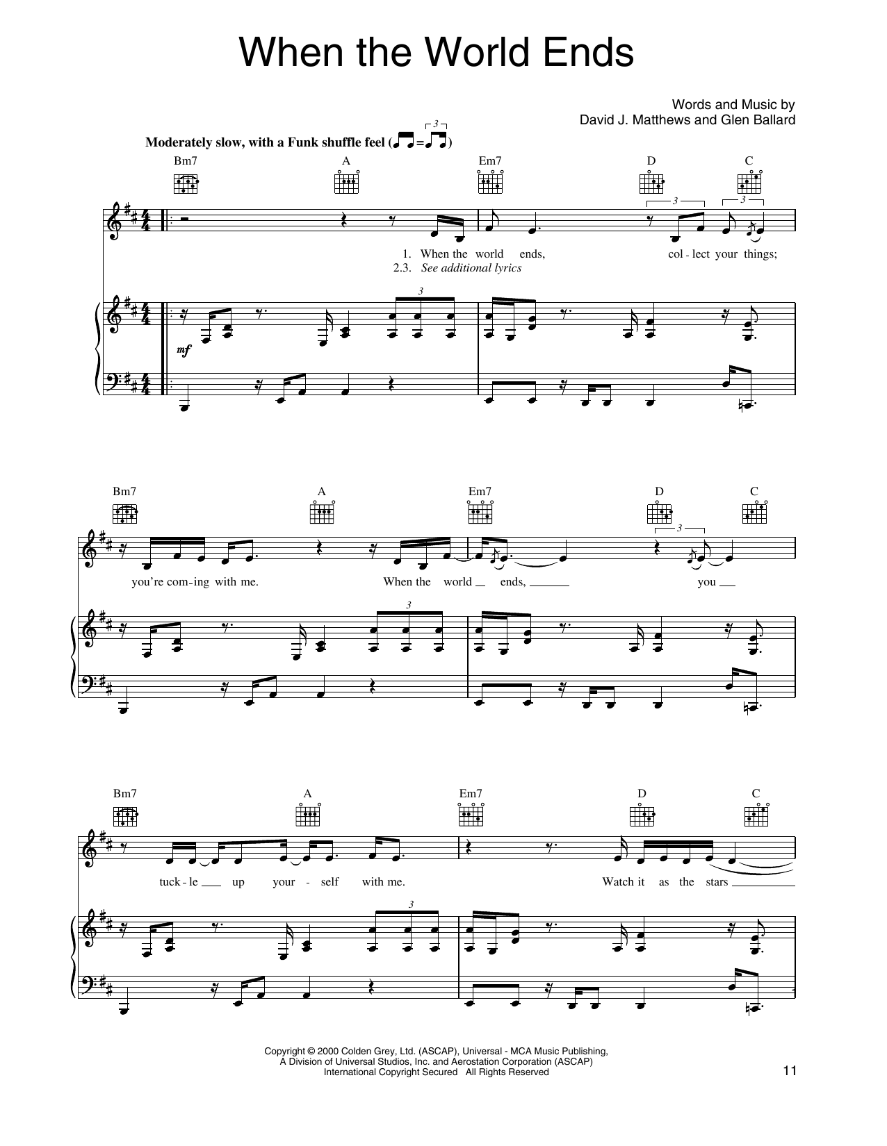 Produktgalerie: Seite 1 von 1 When The World Ends, Dave Matthews Band, Gesang, Gitarre, Klavier