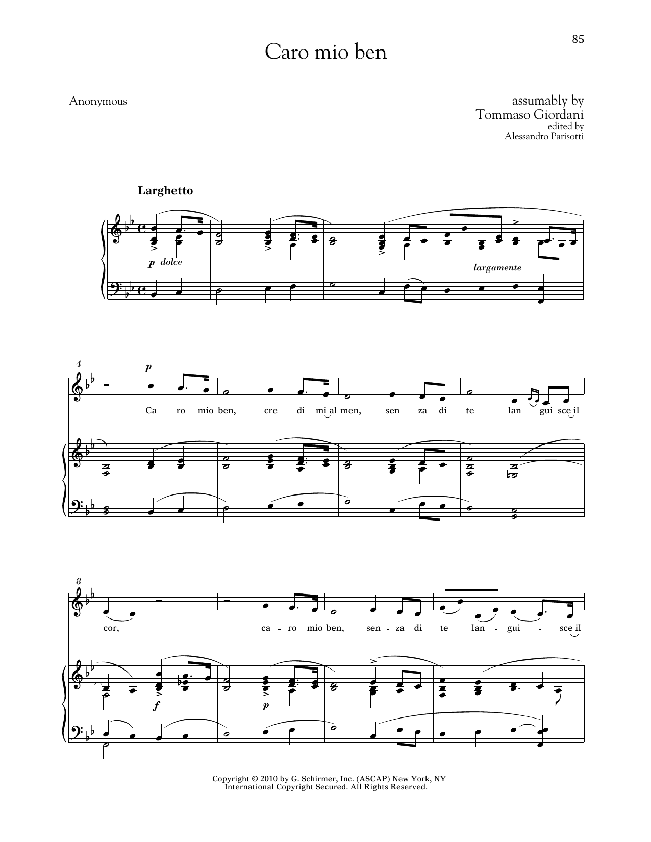 Produktbild zu: Caro Mio Ben (Low Voice)