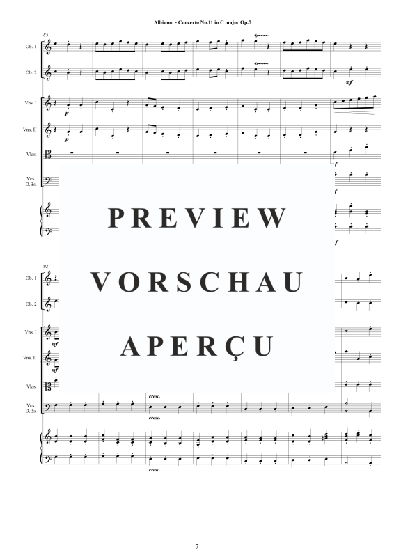 Product gallery: Page 8 of 11 Concerto No.11 in C-Dur Op.7, , 2 Solo Oboes, String Ensemble, and Harpsichord (Bc)