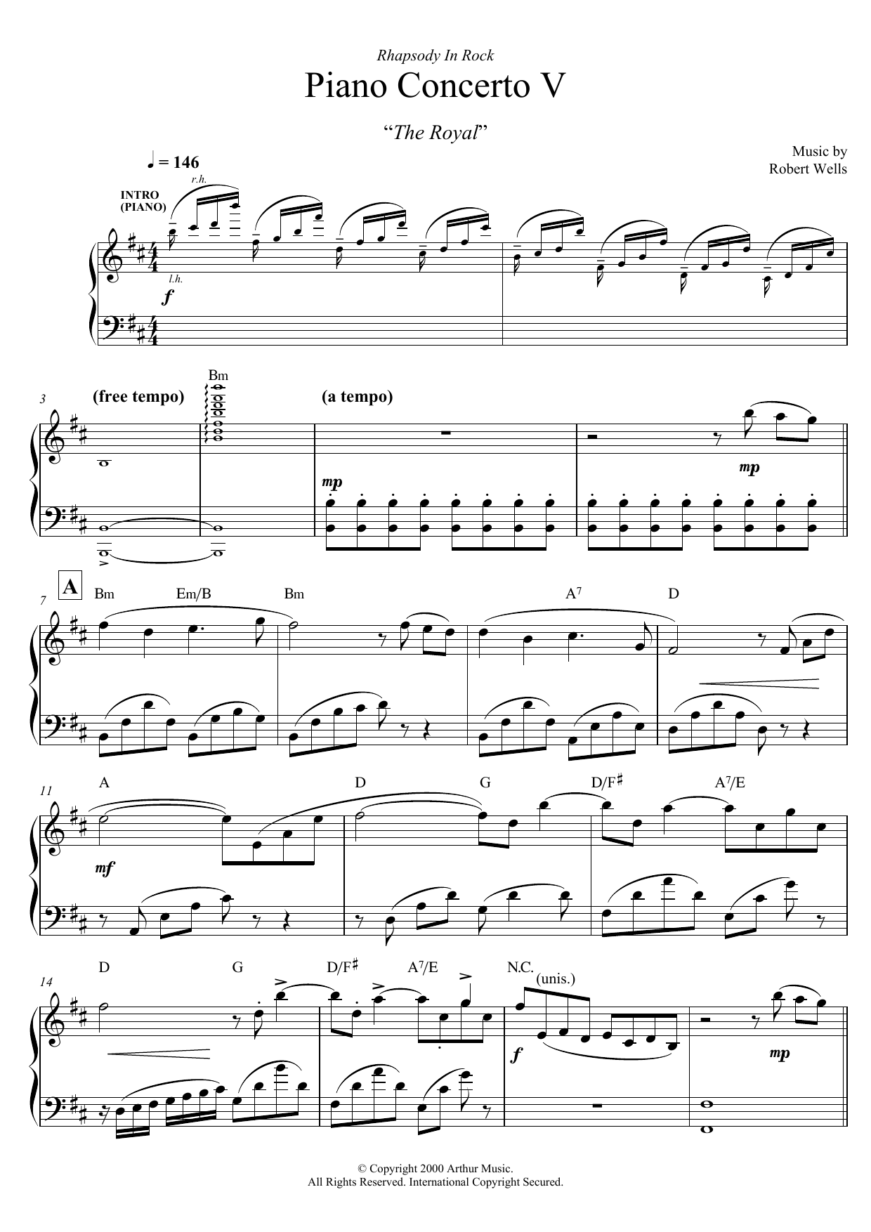 Product gallery: Page 1 of 1 Piano Concerto: V. The Royal, Robert Wells