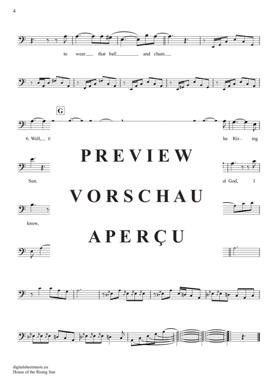 Produktgalerie: Seite 5 von 5 The House Of The Rising Sun , Animals, The, (Violon-Cello)