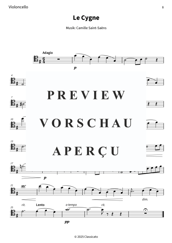 Product gallery: Page 10 of 10 Der Schwan - aus Der Karneval der Tiere, , (violoncello and piano)