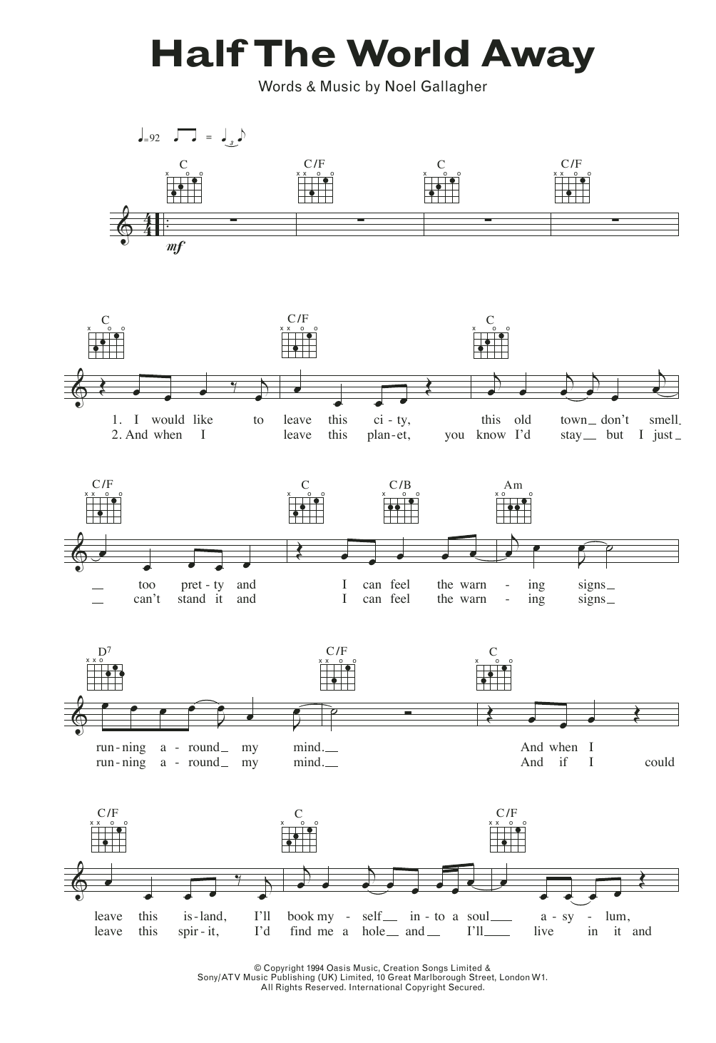 Product picture to:  Half The World Away - Oasis