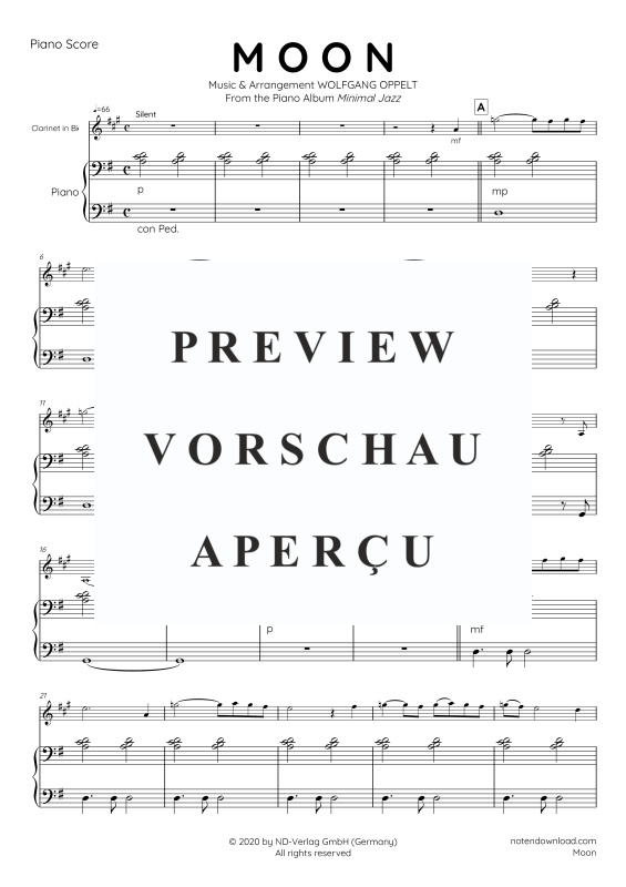 Produktgalerie: Seite 10 von 11 Moon, , Klarinette in B und Klavier - E-Bass und Drum Set optional