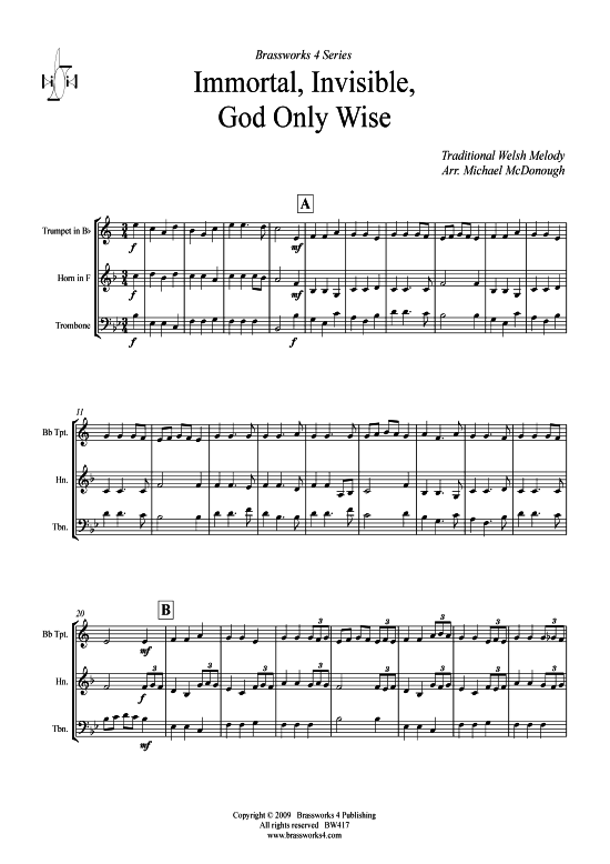 Produktbild zu: Immortal, Invisible, God Only Wise Traditional