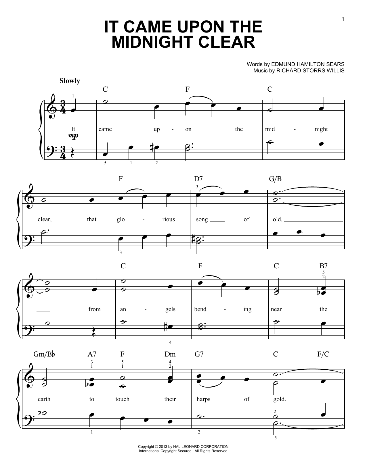 Produktgalerie: Seite 1 von 1 It Came Upon The Midnight Clear, Edmund Hamilton Sears, Klavier
