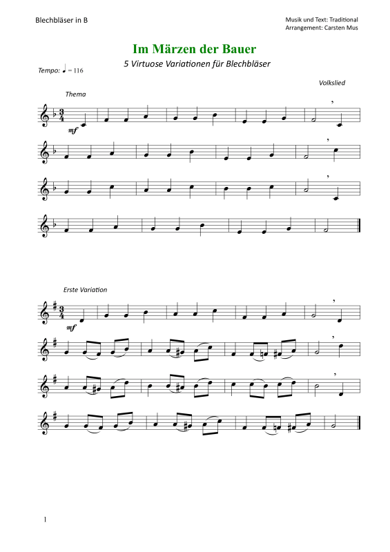 Produktbild zu: Im Märzen der Bauer Traditional