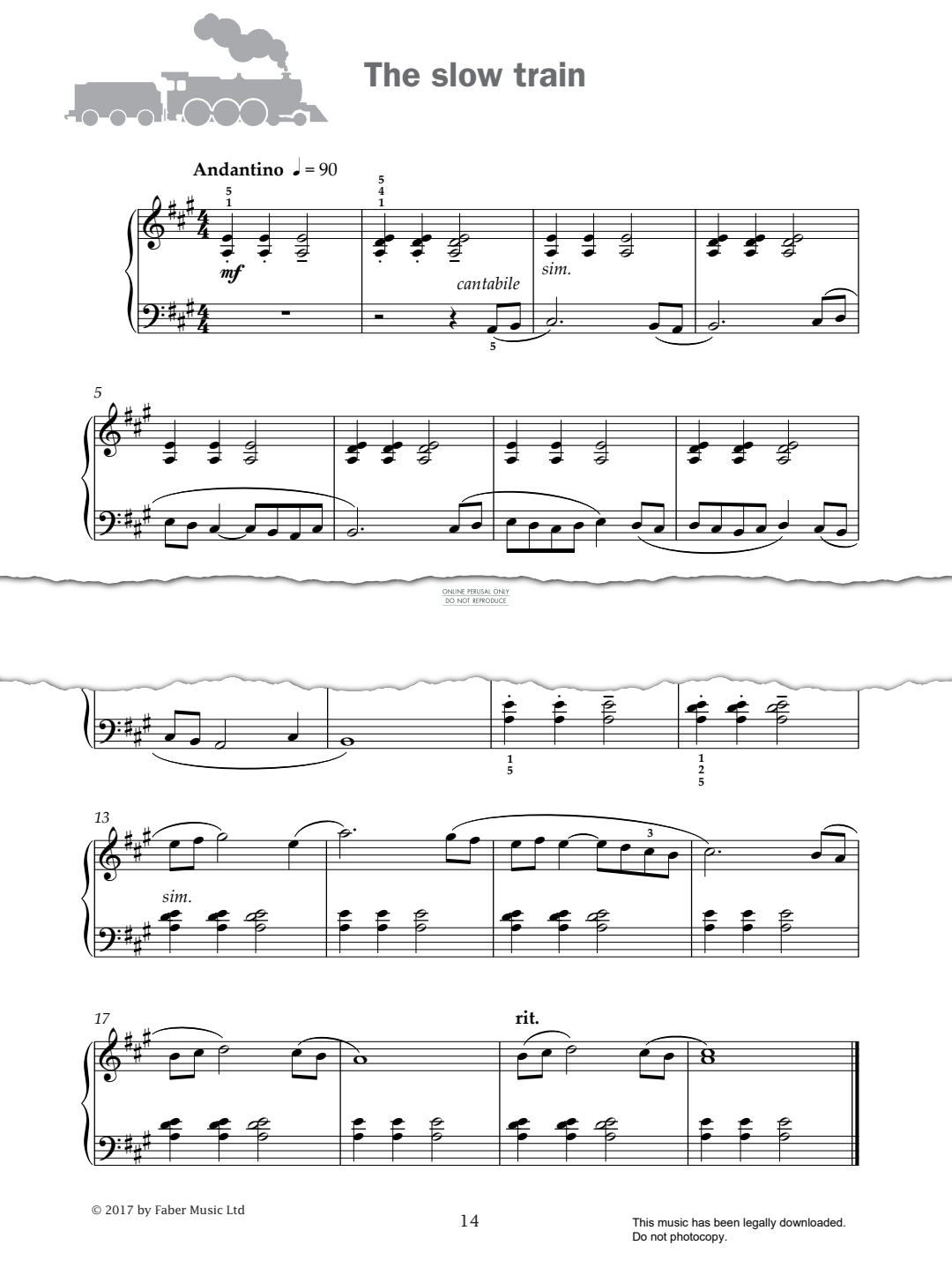 gallery: The slow train (from 'Improve Your Sight-Reading! A Piece a Week Piano Grade 3'), Paul Harris, Klavier