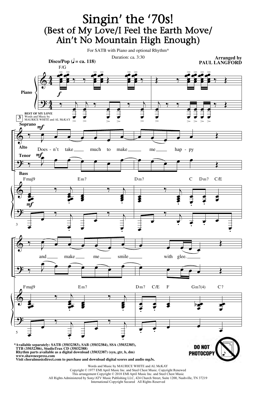 Produktbild zu: Singin' The 70's (arr. Paul Langford)