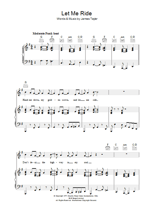Produktgalerie: Seite 1 von 1 Let Me Ride, James Taylor, Gesang, Gitarre, Klavier