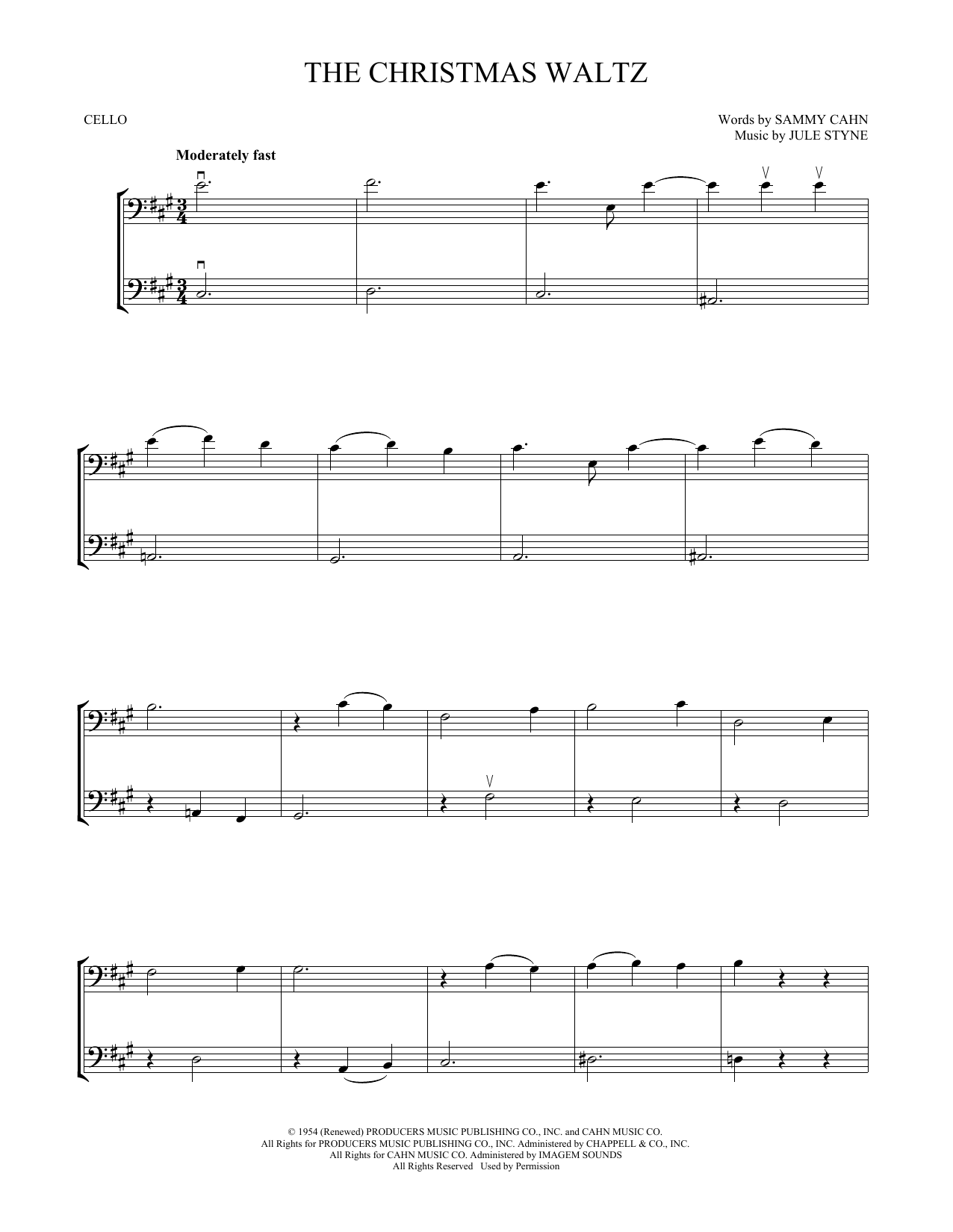 Produktgalerie: Seite 1 von 1 The Christmas Waltz, Jule Styne, Violoncello