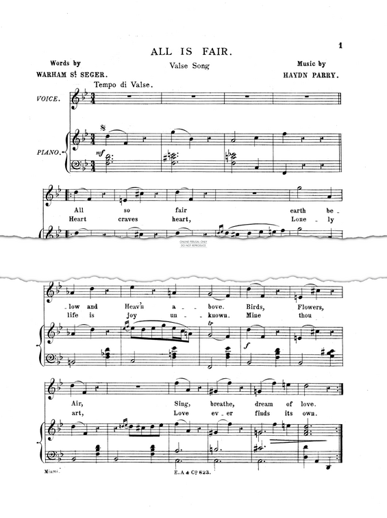 Produktgalerie: Seite 1 von 1 All Is Fair, Haydn Parry, Gesang, Klavier