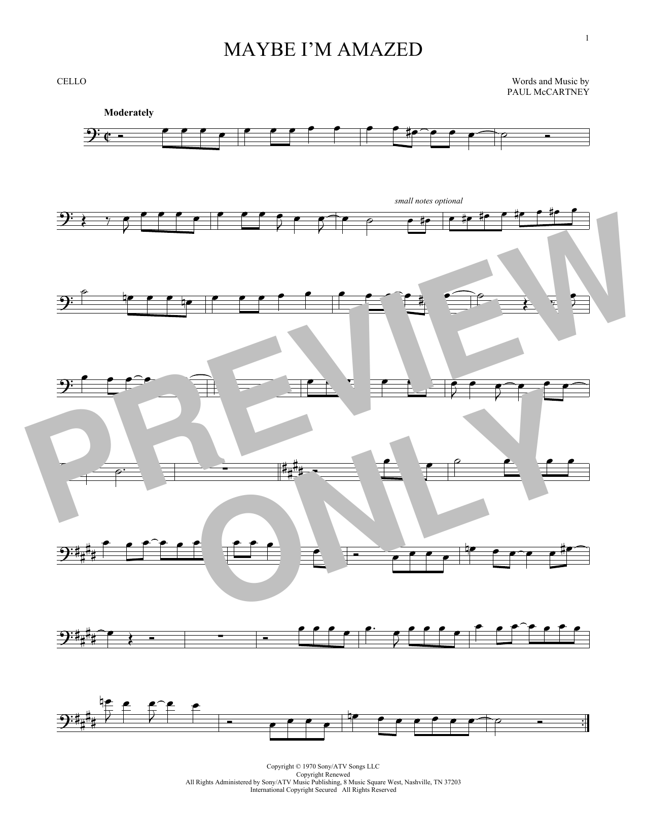 Produktgalerie: Seite 1 von 1 Maybe I'm Amazed, Paul McCartney, Violoncello