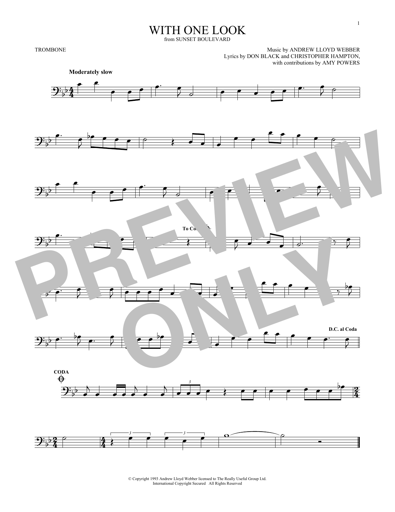 Product gallery: Page 1 of 1 With One Look, Andrew Lloyd Webber