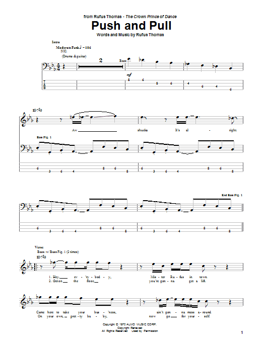 Produktgalerie: Seite 1 von 1 Push And Pull, Rufus Thomas, E-Bass