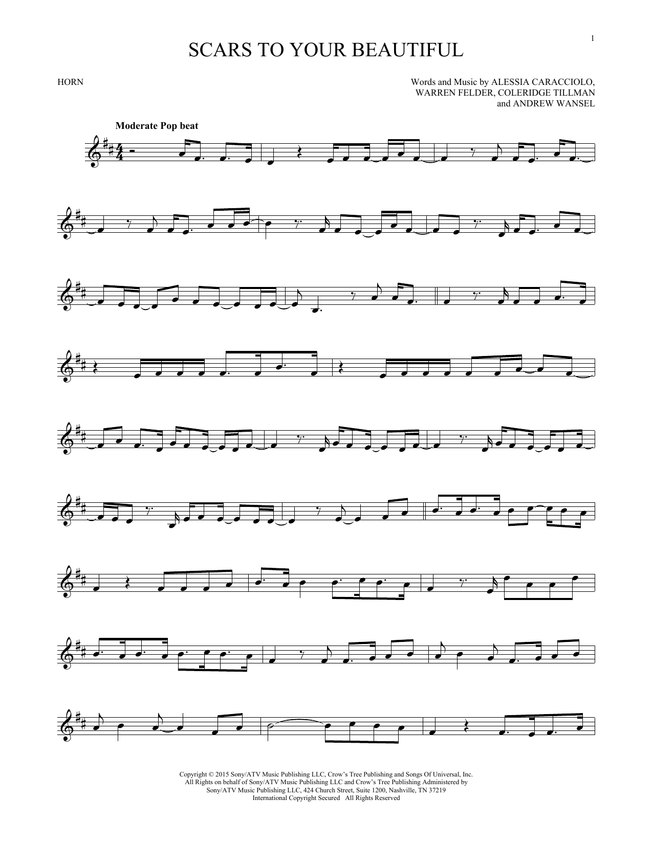 Produktgalerie: Seite 1 von 1 Scars To Your Beautiful, Alessia Cara, Horn