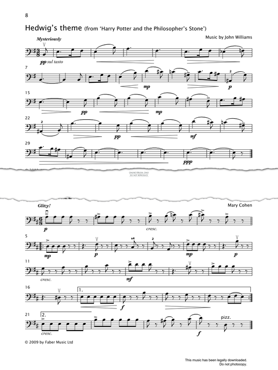 Produktgalerie: Seite 1 von 1 Hedwig's Theme (From 'Harry Potter And The Philosopher's Stone'), John Williams, Violoncello