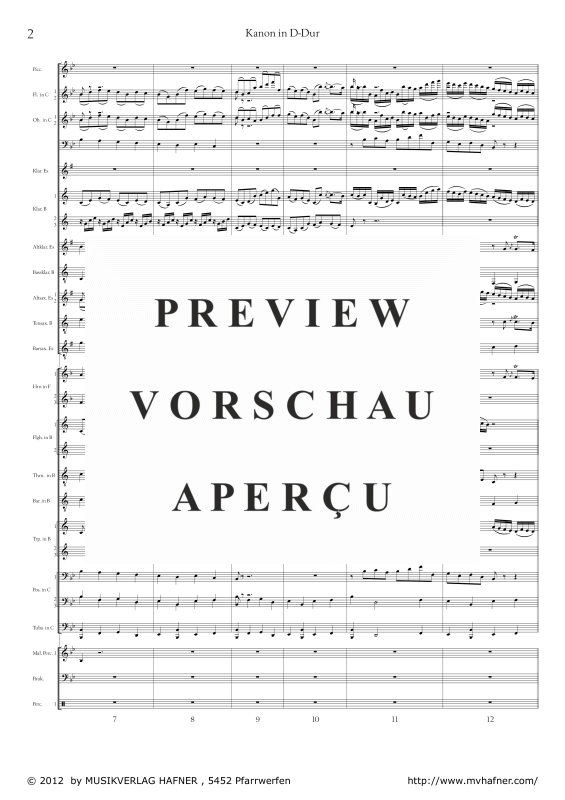 Product gallery: Page 7 of 11 Kanon in D-Dur, , (large wind orchestra)