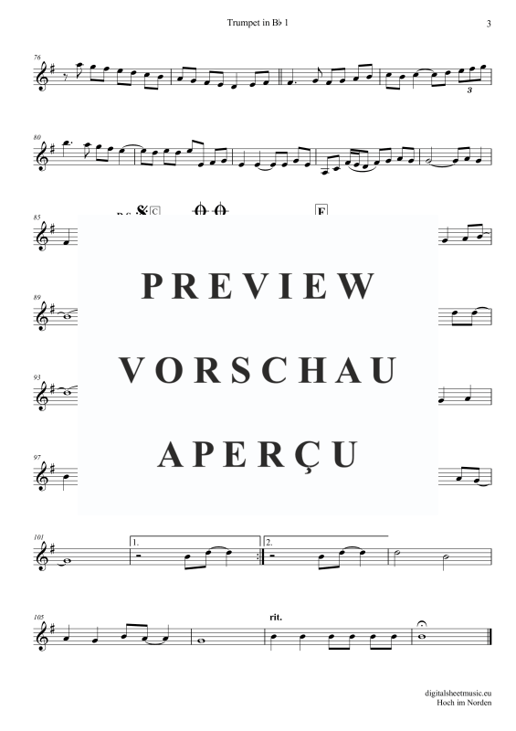 Produktgalerie: Seite 10 von 11 Hoch im Norden, Santiano, (Trompeten Trio + Klavier)