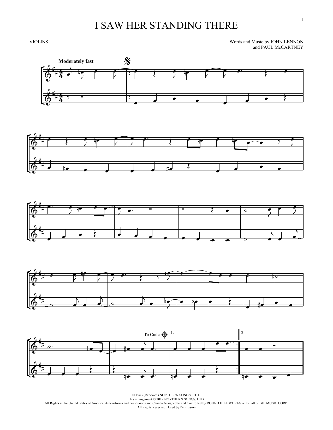 Product gallery: Page 1 of 1 I Saw Her Standing There (arr. Mark Phillips), The Beatles