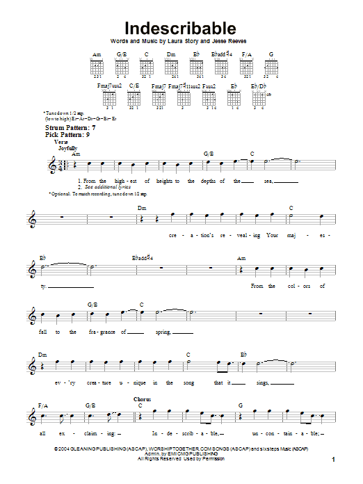 Product gallery: Page 1 of 1 Indescribable, Chris Tomlin