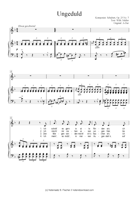 Product picture to: Ungeduld  Schubert, Op. 25 No. 7