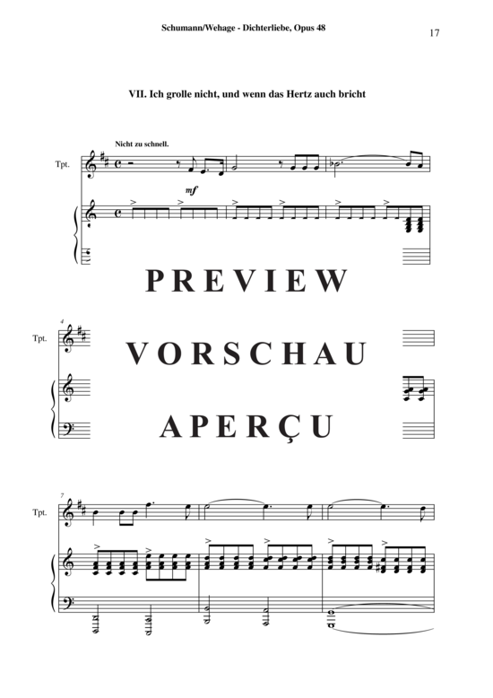 Produktgalerie: Seite 18 von 21 Dichterliebe, Opus 48 , , (Trompete in B + Klavier)