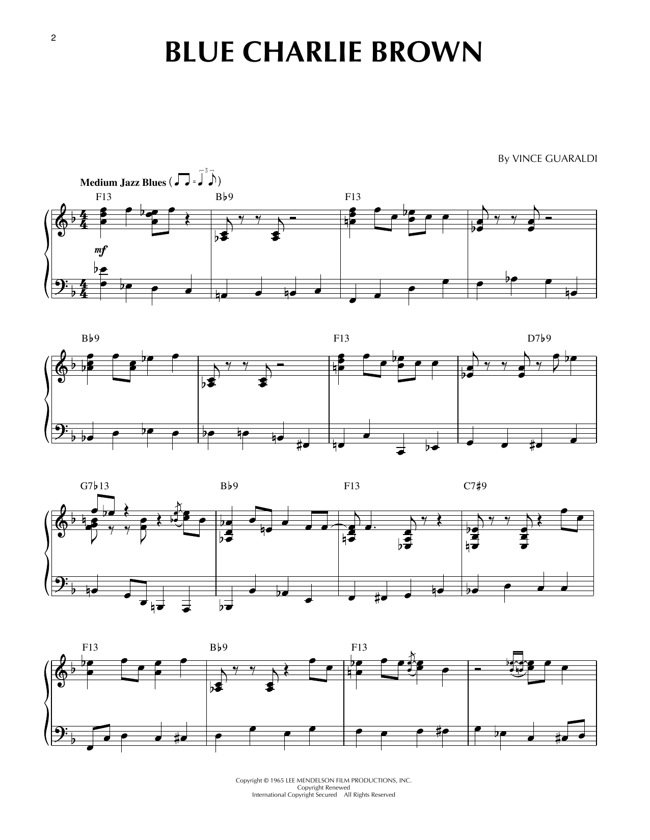Produktgalerie: Seite 1 von 1 Blue Charlie Brown, Vince Guaraldi, Klavier