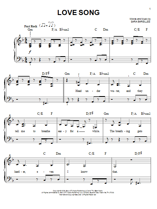 Produktgalerie: Seite 1 von 1 Love Song, Sara Bareilles, Klavier