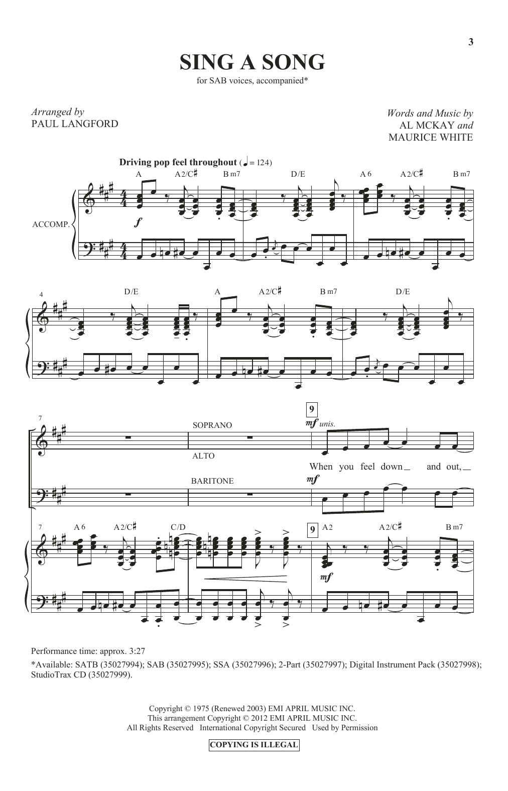 Product picture to: Sing A Song (arr. Paul Langford)