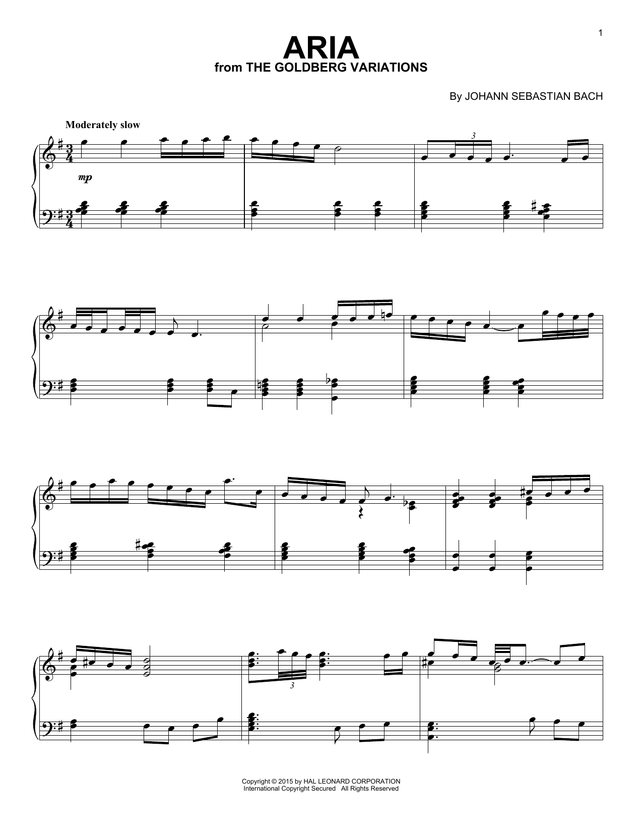 Product gallery: Page 1 of 1 Aria [Jazz version], Johann Sebastian Bach