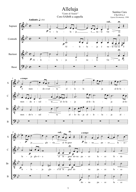 Produktbild zu: Alleluja - Canto di NataleSantino Cara