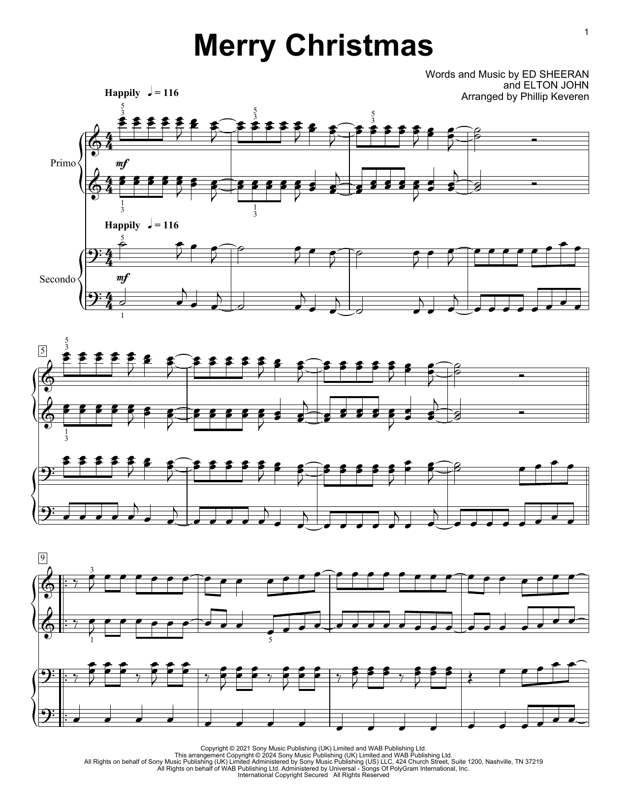 Produktbild zu: Merry Christmas (arr. Phillip Keveren)
